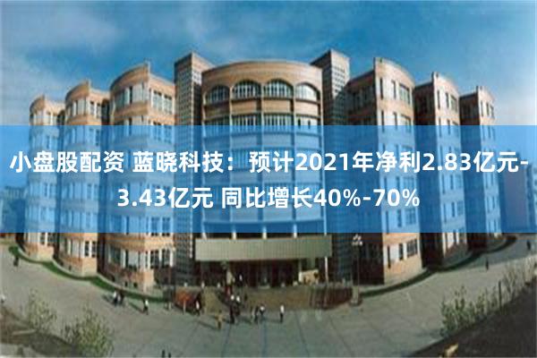 小盘股配资 蓝晓科技：预计2021年净利2.83亿元-3.43亿元 同比增长40%-70%