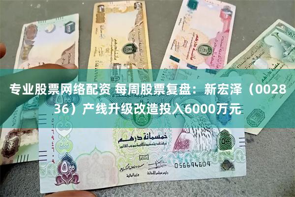 专业股票网络配资 每周股票复盘：新宏泽（002836）产线升级改造投入6000万元