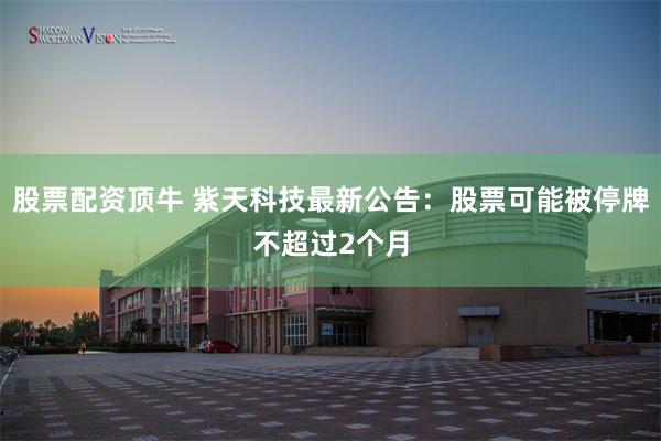 股票配资顶牛 紫天科技最新公告：股票可能被停牌不超过2个月