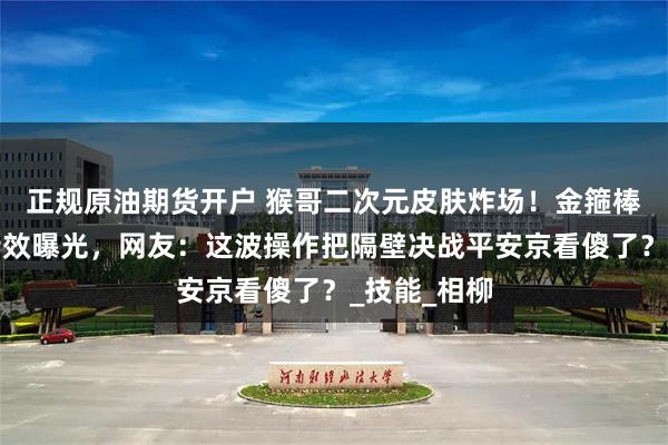 正规原油期货开户 猴哥二次元皮肤炸场！金箍棒漫画分镜特效曝光，网友：这波操作把隔壁决战平安京看傻了？_技能_相柳
