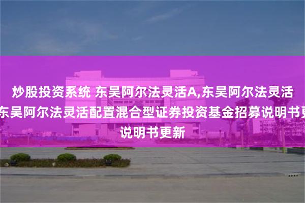 炒股投资系统 东吴阿尔法灵活A,东吴阿尔法灵活C: 东吴阿尔法灵活配置混合型证券投资基金招募说明书更新